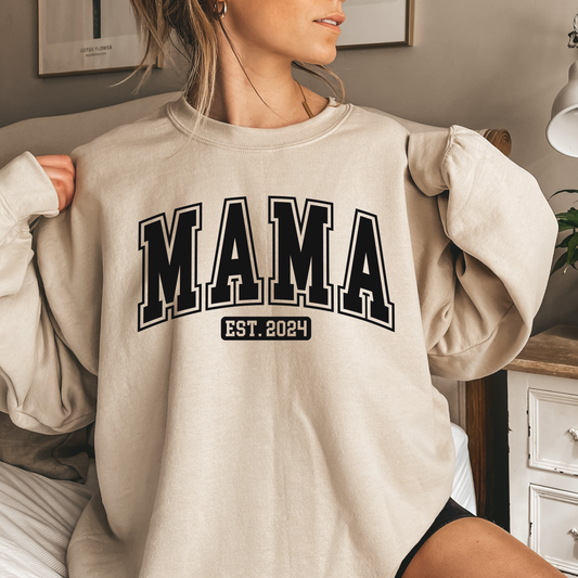 Mama Est 2024 Shirt & Sweatshirt, New Mom Gift, Mother's Day Tee, Pregnancy Announcement Shirt, Cute Mama To Be Shirt, Pregnancy Reveal 2024