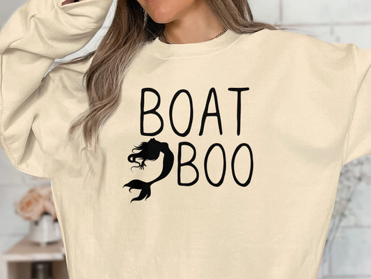 Boat Boo Mermaid Sweatshirt, Boat Shirt, Captains Girlfriend Shirt, Boat Party Shirt, Boat Lover Gift, Boating Shirt for Her, Nautical Shirt
