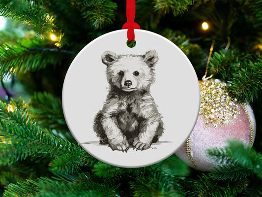 Baby Bear Ornament, Bear Ornament, Farm Ornament, Baby Bear Decor, Christmas Ornament for Bear Lover Gift, Animal Lover Gift