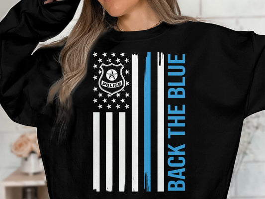Police Support Sweatshirt, Back The Blue, Police Officer Family Gift, Gift For Police Officers, Police Officer Hoodies, Blue Lives Matter