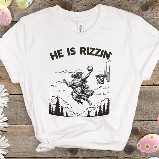 He Is Rizzin' Shirt, Funny Jesus Sweatshirt, Easter Shirt, Christian Easter Shirt, Easter Gift, Easter Day Outfit, Jesus Basketball Shirt
