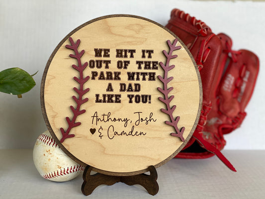 Father's Day Personalized Vintage Baseball Sign
